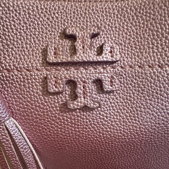 New! Tory Burch McGraw Metallic Pink Leather Tote — NWOT - Picture 4 of 10